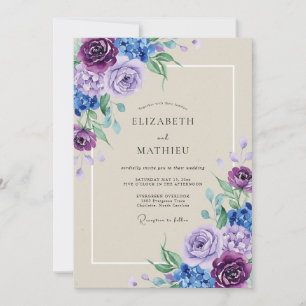 Convites Casamento de Hortênsia Eucalipto Periwinkle Ametis