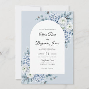 Convites Casamento de Hortênsia Eucalipto Prata Gelo