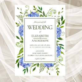 Convites Casamento de Hortênsias Azuis