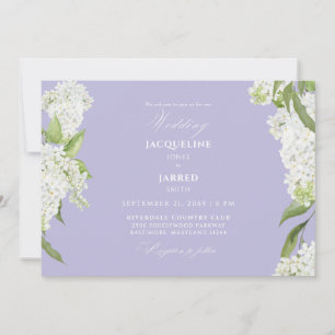 Convites Casamento de Hortênsias Brancas Lavanda