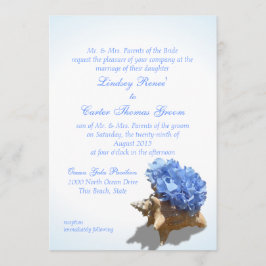 Convites Casamento de Hydrangea Azul Seashore