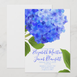 Convites Casamento de Hydrangea Azul Watercolor