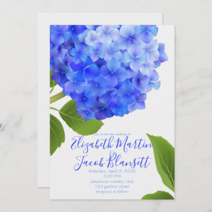 Convites Casamento de Hydrangea Azul Watercolor