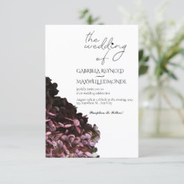 Convites Casamento de Hydrangea Preta e Branca