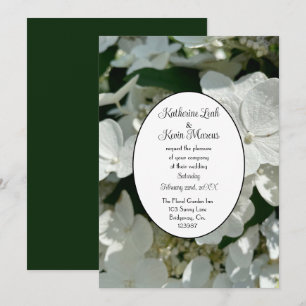 Convites Casamento de Hydrangea White Verde da Floresta Ele