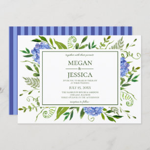 Convites Casamento de Hydrangeas Azul