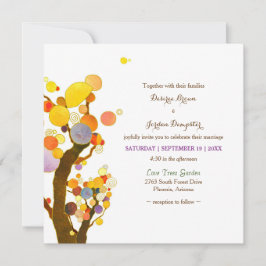 Convites Casamento de Ilustração de Árvore Whimsical
