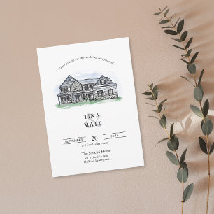 Convites Casamento de Ilustração Desenhada à Mão Personaliz