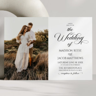 Convites Casamento de Imagens Minimalista de Script Elegant