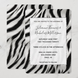 Convites Casamento de Impressão Animal Chic Zebra