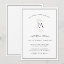 Casamento de Iniciais Clássicas Brancas Simples El