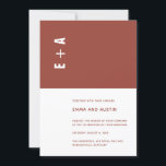 Convites Casamento de Iniciais de Bloqueio de Cor Minimalis<br><div class="desc">Pode ser totalmente personalizado para atender às suas necessidades. © Gorjo Designs. Feito para você através da plataforma Zazzle. // Precisa de ajuda para personalizar o seu design? Tem outras ideias? Sinta-se à vontade para entrar em contato comigo (Zoe) diretamente através do botão de contato abaixo.</div>