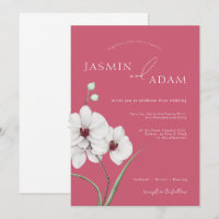 Casamento de iniciais de orquídea branca rosa mage