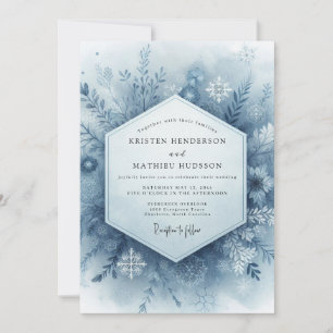 Convites Casamento de Inverno Azul