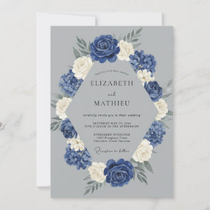 Convites Casamento de Inverno Azul-Marinho