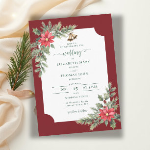 Convites Casamento de Inverno Botânico Rústico em Verde Bor