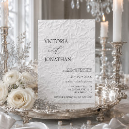 Convites Casamento de Inverno Branco Elegante