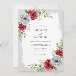 Convites Casamento de Inverno Burgundy Luminoso