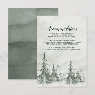 Convites Casamento de Inverno com Árvores de Abeto em Aquar