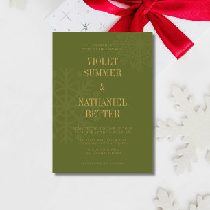 Convites Casamento de Inverno com Floco de Neve Limpo em Ve