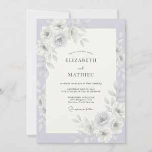 Convites Casamento de Inverno com Lavanda Gelada