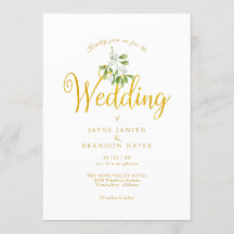 Casamento de Inverno com Letra Dourada Elegante e 