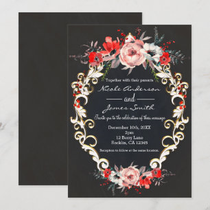 Convites Casamento de Inverno de Dezembro Holly Berry Flora