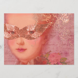 Convites Casamento de Inverno de Marie Antoinette Máscaras 