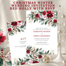 Casamento de Inverno de Natal Vermelho Azevinho Co