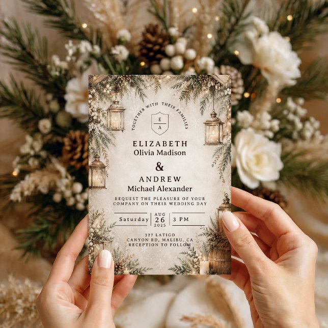 Convites Casamento de Inverno Elegante (Criador carregado)
