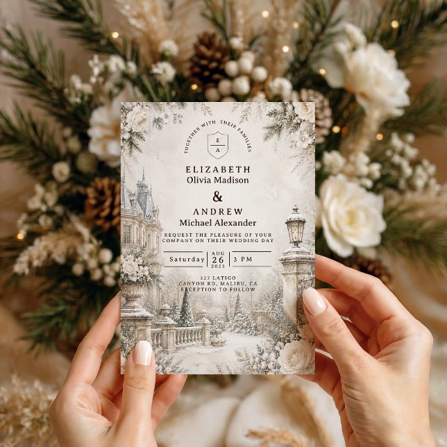 Convites Casamento de Inverno Elegante Atemporal (Criador carregado)