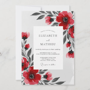 Convites Casamento de Inverno Esplêndido Vermelho