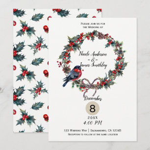 Convites Casamento de Inverno Férias de Natal Azevinho Baga