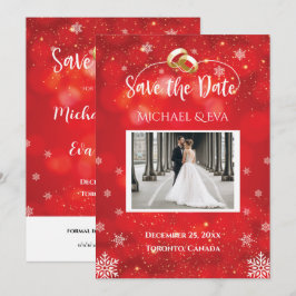 Convites Casamento de Inverno Floco de Neve Vermelho Salve
