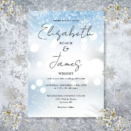 Convites Casamento de Inverno Flocos de Neve em Roteiro Mod