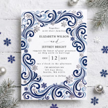 Casamento de Inverno Flocos de Neve Marinho Prata