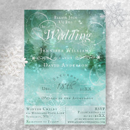 Convites Casamento de Inverno Floresta de Neve Wonderland
