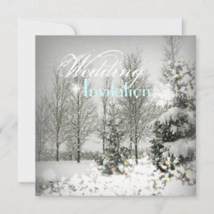Convites Casamento de Inverno Floresta Romântica árvores de
