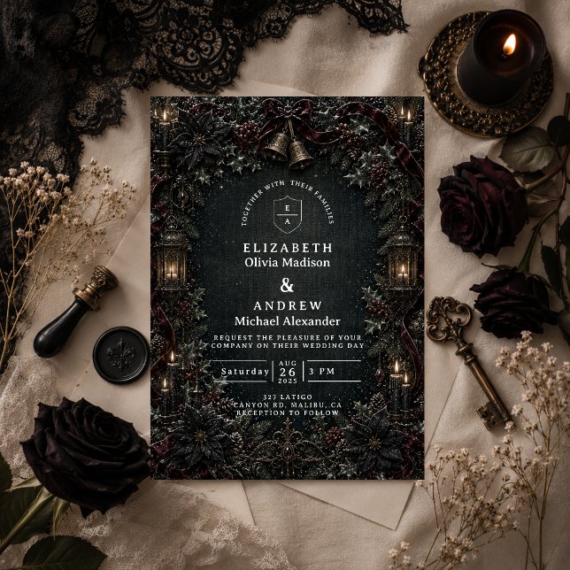 Convites Casamento de Inverno Gótico (Criador carregado)