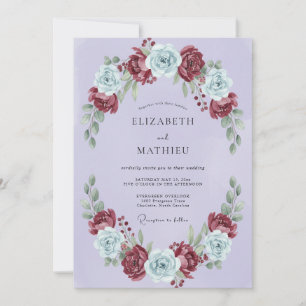 Convites Casamento de Inverno Majestoso Lavanda