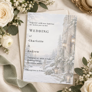 Convites Casamento de Inverno Mansão Patrimônio Luxo Discre