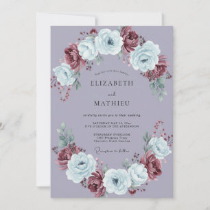 Convites Casamento de Inverno Poético de Lavanda