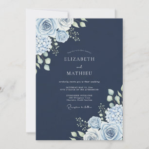 Convites Casamento de Inverno Polar Azul Marinho