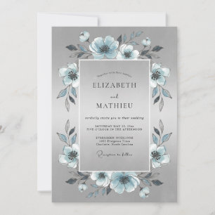 Convites Casamento de Inverno Prateado Brilhante