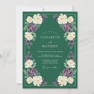 Convites Casamento de Inverno Prestigioso em Verde Pinheiro