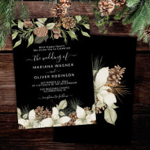 Casamento de Inverno Preto e Branco com Grafia Ele