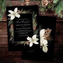 Casamento de Inverno Preto e Branco com Grafia Ele