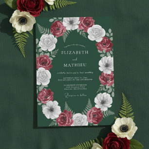 Convites Casamento de Inverno Real Esmeralda Verde