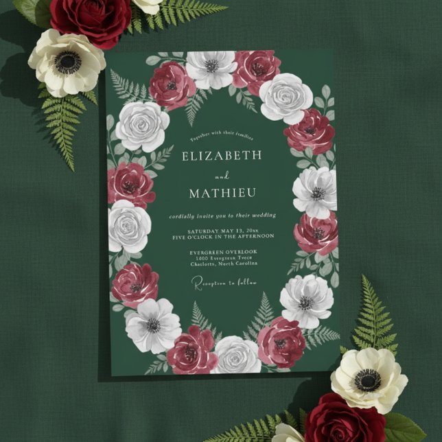 Convites Casamento de Inverno Real Esmeralda Verde (Criador carregado)