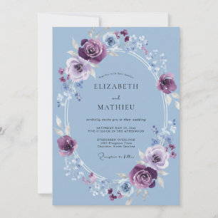 Convites Casamento de Inverno Roxo Cardo Refined